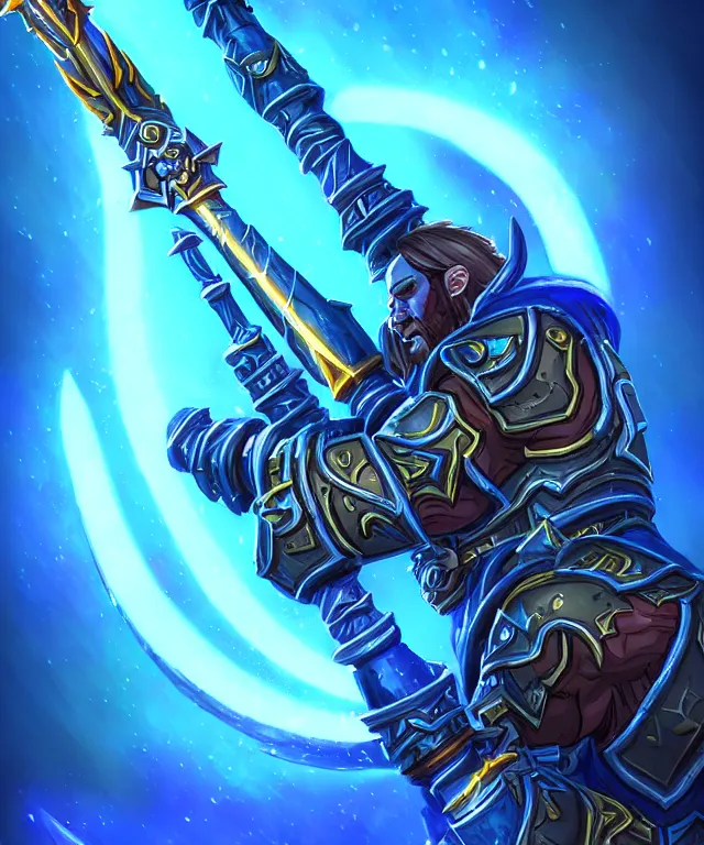 Image similar to bright weapon of warcraft blizzard weapon art, a spiral magic staff, bokeh. bright art masterpiece artstation. 8k, sharp high quality illustration in style of Jose Daniel Cabrera Pena and Leonid Kozienko, blue colored theme, concept art by Tooth Wu,