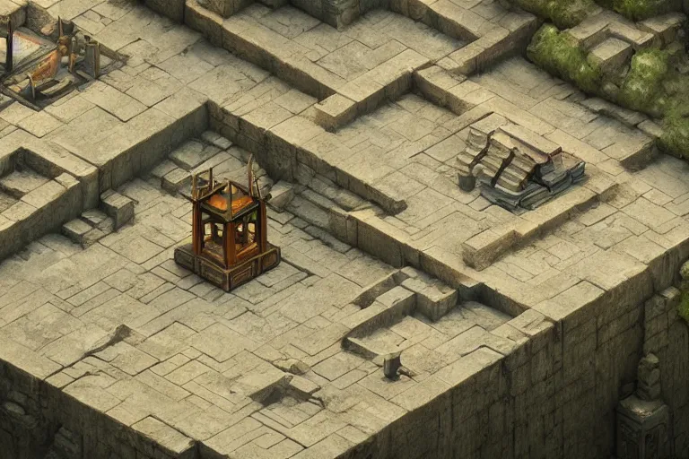 Prompt: Isometric ancient chinese RPG level, 3d render, octane render, by Greg Rutkowski