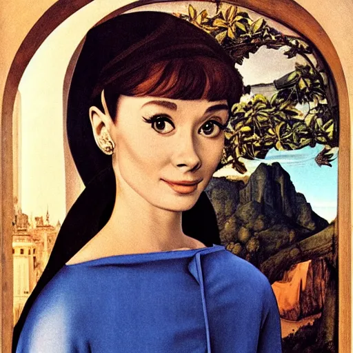 Image similar to audrey hepburn art by giovanni bellini