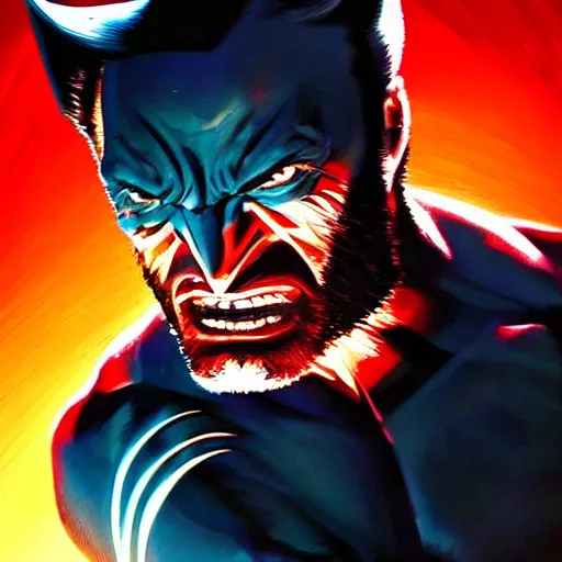 Image similar to wolverine in a striking pose, alex ross, intricate art, 1 st place, winner, artstation, dramatic lighting, claws shine, explosion in the background