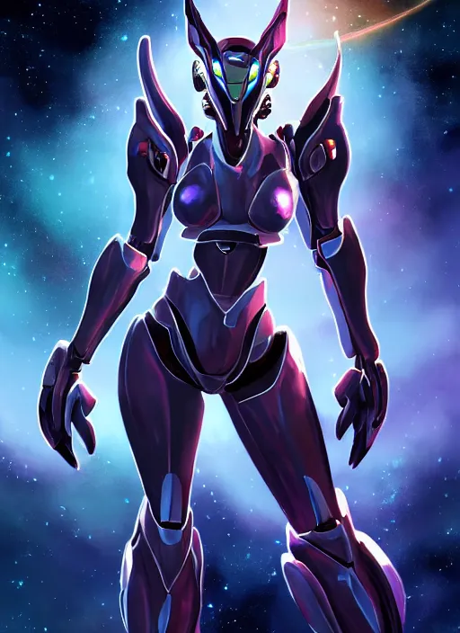 Image similar to cinematic goddess shot, cosmic sized perfectly proportioned stunning beautiful hot anthropomorphic robot mecha female dragon, in space, nebula background, larger than galaxies, holding galaxy, sharp claws, sleek silver armor, epic proportions, epic size, epic scale, digital art, furry art, macro art, dragon art, giantess art, warframe fanart, furaffinity, deviantart