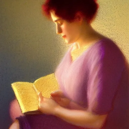 Image similar to woman with a book:: by Delphin Enjolras :: pastel on paper