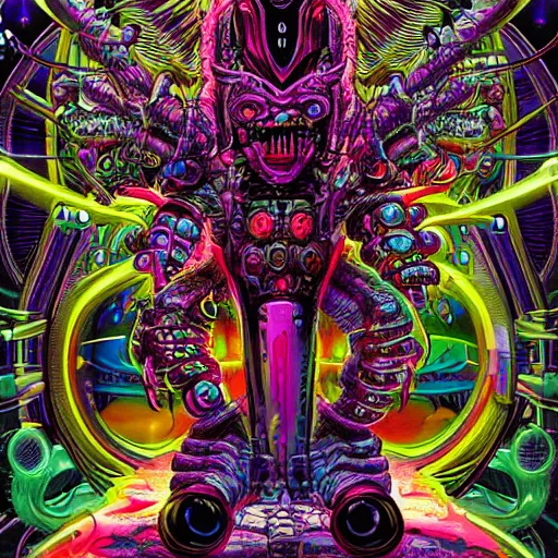 Image similar to hyper-maximalist overdetailed comic monster by beastwreckstuff and jimbo phillips. Cosmic horror infused retrofuturist style. Hyperdetailed high resolution Render by binx.ly in discodiffusion. Dreamlike polished render by machine.delusions. Sharp focus.