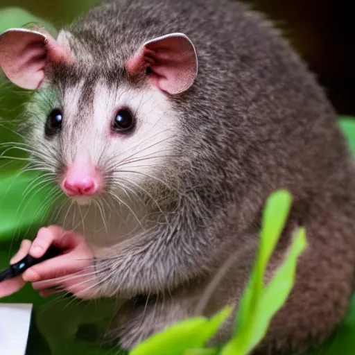 Image similar to a photograph of a possum writing code