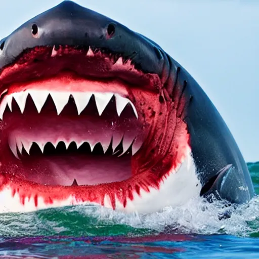 Image similar to monstrous shark with two mouths