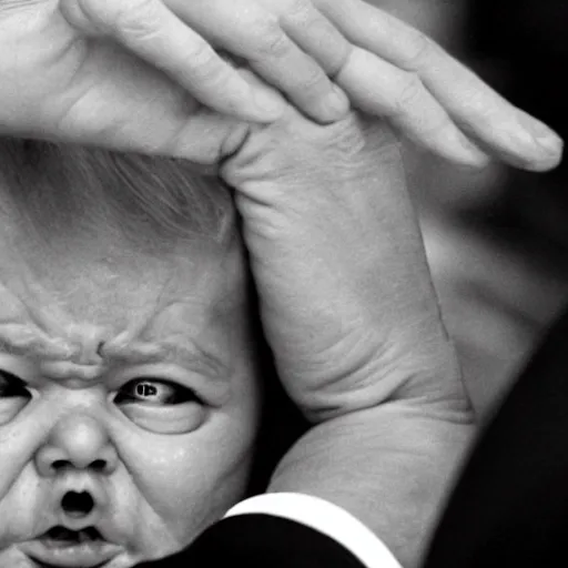 Image similar to donald trump as a crying baby