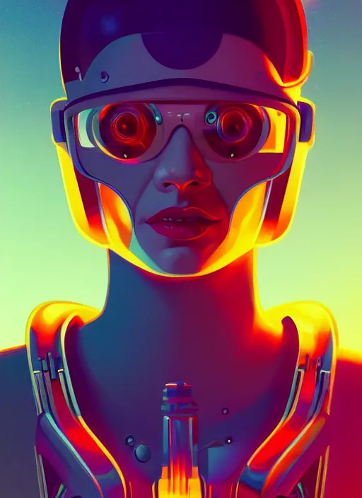 Prompt: retrofuturistic portrait of a cyborg woman, reflective gradient, space graphics art in background, close up, quint buchholz, wlop, dan mumford, artgerm, liam brazier, peter mohrbacher, raw, featured on artstation, octane render, cinematic, elegant, intricate, 8 k