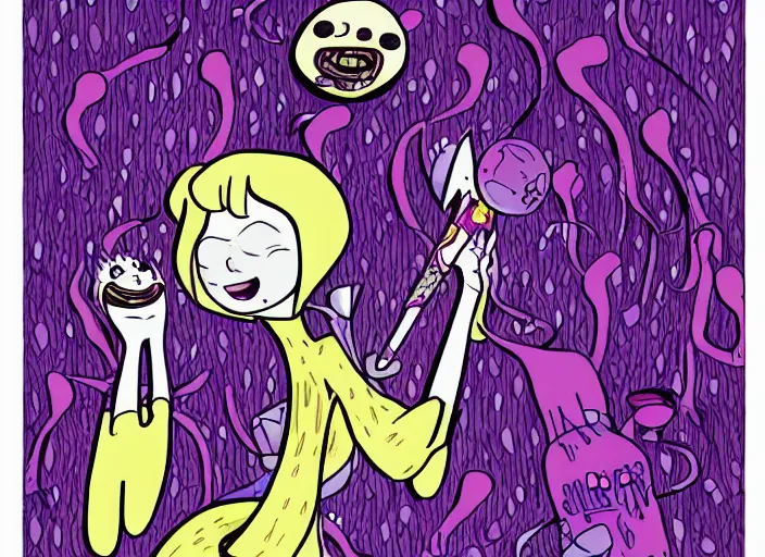 Image similar to adventure time princess bubblegum by junji ito