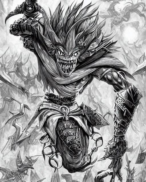 Image similar to A mimic as a crate, black and white, DnD, fantasy art, monster art, in the style of masami kurumada, illustration, epic, fantasy, intricate, hyper detailed, artstation, concept art, smooth, sharp focus, ray tracing