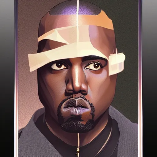 Prompt: kanye west, anime style, fashion clothing, shoulder eyes, last exile anime, symmetrical facial features, from arknights, hyper realistic, 4 k, rule of thirds, extreme detail, detailed drawing, trending artstation, realistic lighting, by alphonse mucha, greg rutkowski, short neck