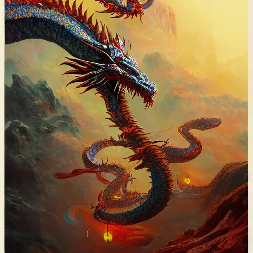 Prompt: artstation concept of a chinese dragon breathing visably, bright colorful, hyperdetailed, artstation trending, world renowned artists, worth 1 0 0 0. com, historic artworks society, antique renewel, cgsociety, by greg rutkowski, by gustave dore, deviantart