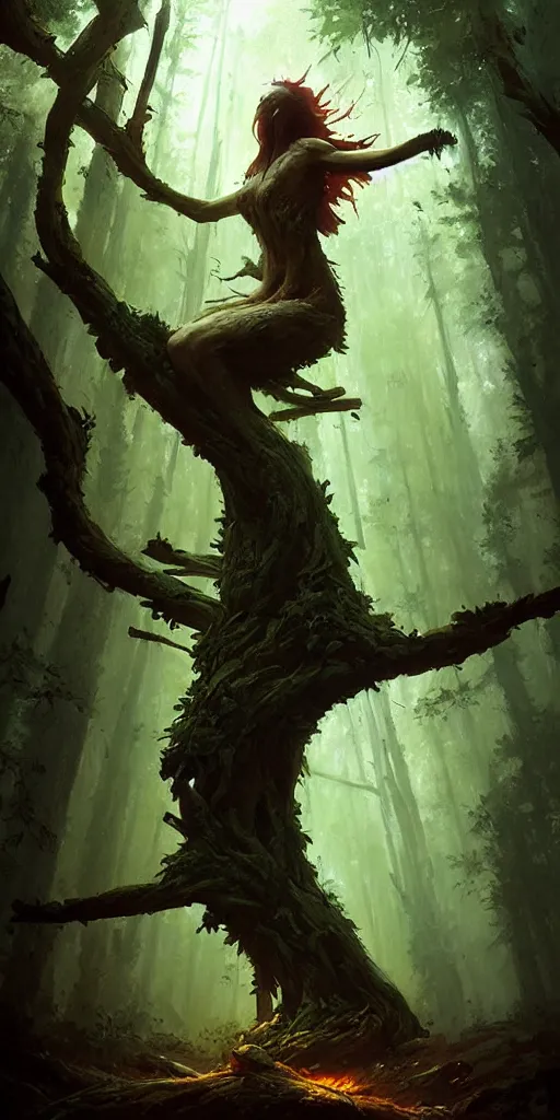 Image similar to Spirit soul of forest, by Greg Rutkowski