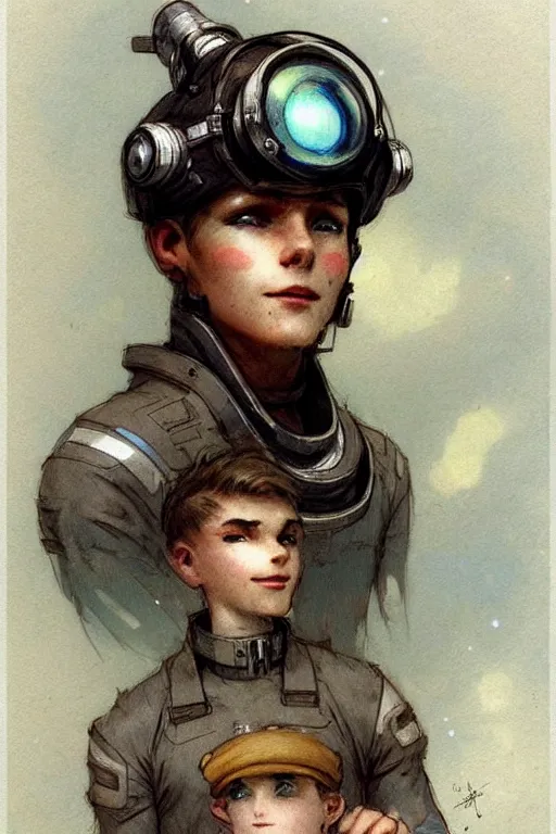 Image similar to ( ( ( ( ( 2 0 5 0 s retro future 1 0 year boy old super scientest in space pirate mechanics costume full portrait. muted colors. ) ) ) ) ) by jean - baptiste monge!!!!!!!!!!!!!!!!!!!!!!!!!!!!!!