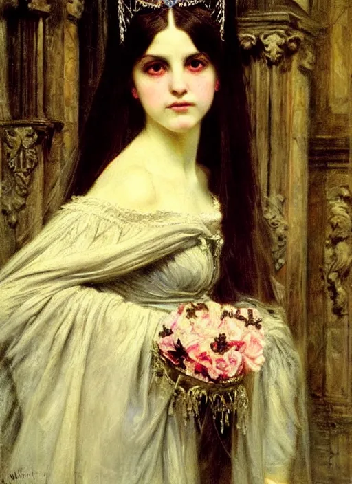 Image similar to ( ( gothic # ) ) princess portrait. by william henry hunt * *, highly detailded