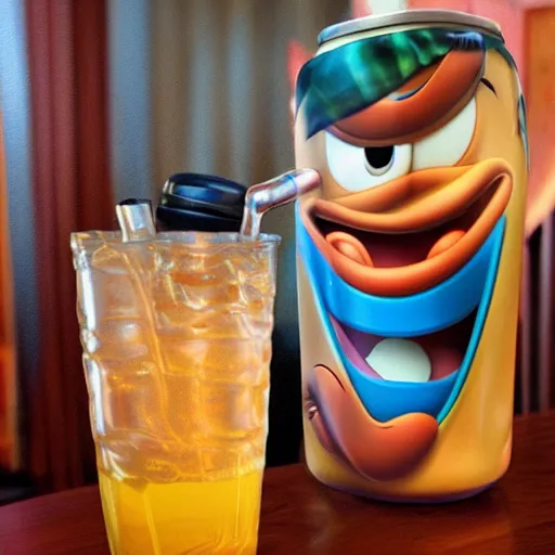 Image similar to tow mater from disney pixar cars 2 2011 drinking soda