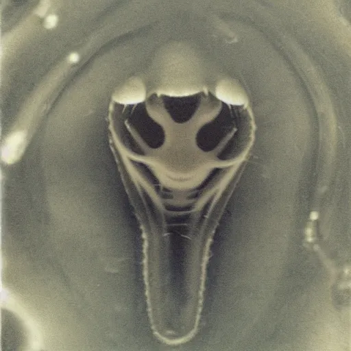 Image similar to polaroid of squid-like ithilid face shot by Tarkovsky