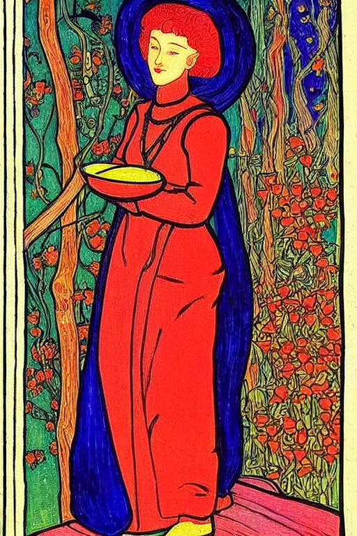 Image similar to women painting by bilibin