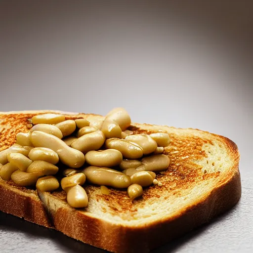 Prompt: beans on toast, 4k, cinematic lighting