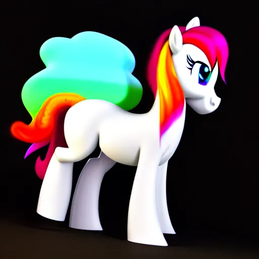 Prompt: white colored stoner pony from my little pony, marijuana themed, weed cutie mark, art, smoke everywhere, colorful, 3 d, render, blender 3 d, soft lighting, floaty, surrounded by smoke clouds spiraling around