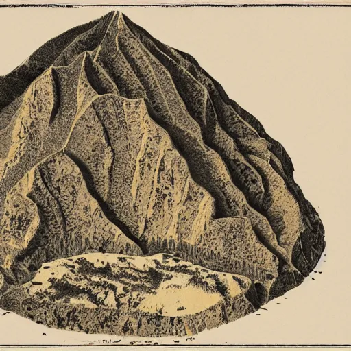 Prompt: cross section of a mountain, detailed.