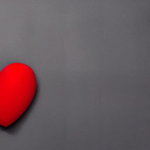 Image similar to 3d render of a badly formed red putty heart shape in the middle of a gray sheet of paper