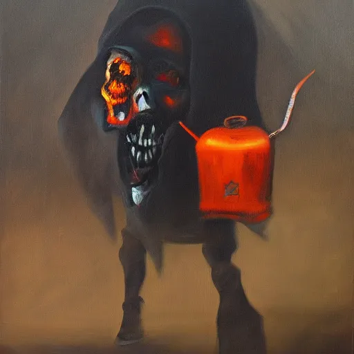 Prompt: terror, oil painting,