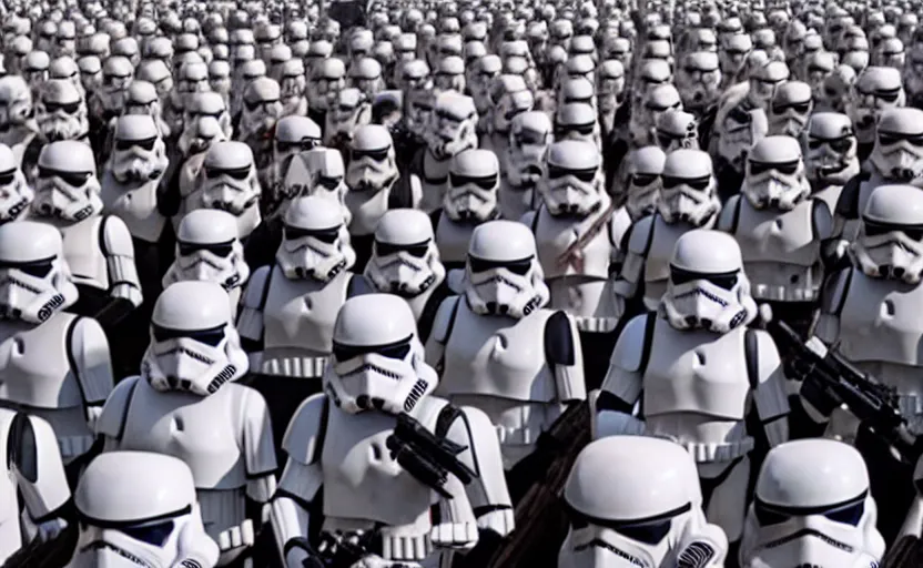 Image similar to la liberte guidant le peuple, jedi, ewoks, stormtroopers