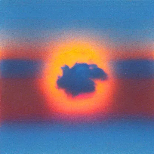Prompt: video of the sky, recorded with vhs, sunset, clouds, 1 9 7 9, vhs artifacts, details, static