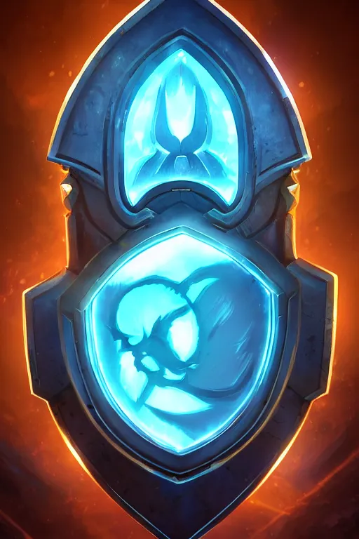 Image similar to shield fantasy epic legends game icon stylized digital illustration radiating a glowing aura global illumination ray tracing hdr fanart arstation by ian pesty and katarzyna da „ bek - chmiel