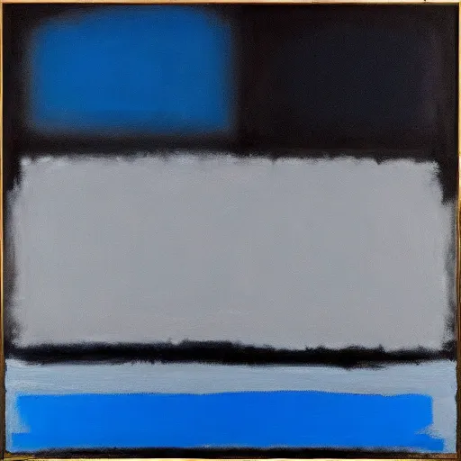 Image similar to painting, black and blue, in the style of mark rothko
