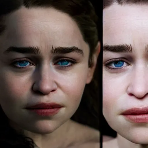 Image similar to Emilia Clarke, photo realistic, dynamic lighting, volumetric lighting