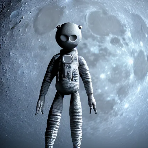 Image similar to moon man, detailed, 8 k, hd, sharp focus, octane redner