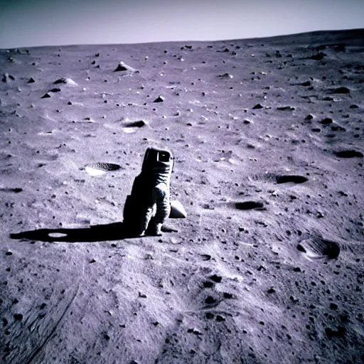 Image similar to astronaut doge on the surface of the moon watching an earthrise