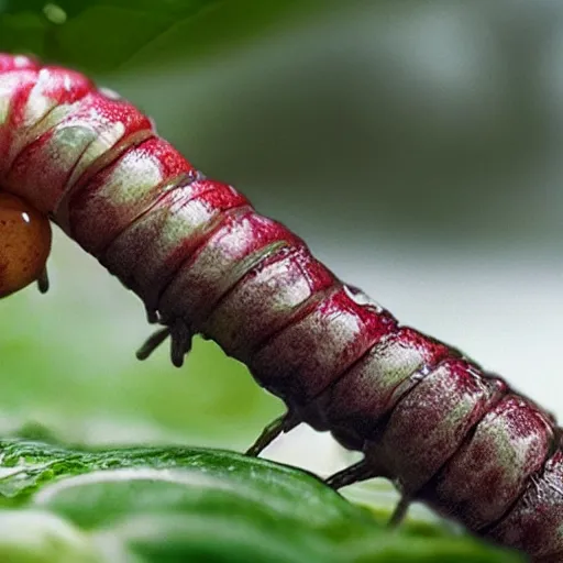 Prompt: a worm crawling out of an apple, epic, cinematic