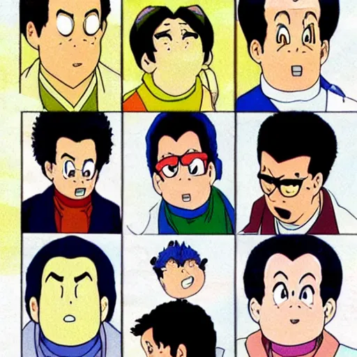 Prompt: A still from the Seinfeld TV Show, in the style of Akira Toriyama, anime