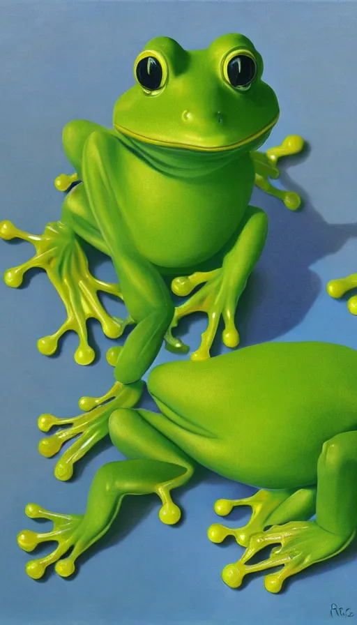 Prompt: cute frogs by René Magritte, detailed, 4k