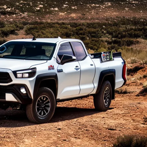 Prompt: toyota pickup 2 0 2 2 on the mountains professional photo