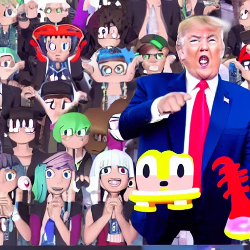 Image similar to donald trump in splatoon