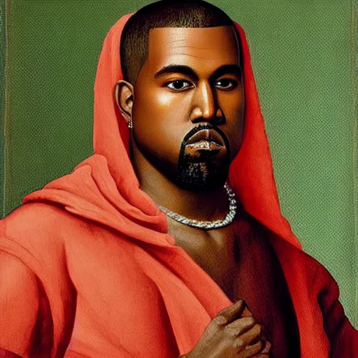 Prompt: a renaissance style portrait painting of kanye west as a king