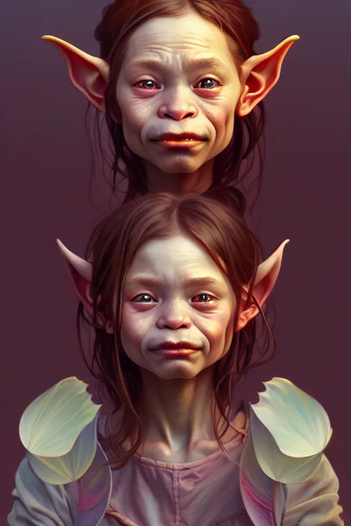 Image similar to beautiful young goblin, highly detailed, digital painting, artstation, sharp focus, illustration, art by tan zi and ayanamikodon and alphonse mucha and wlop