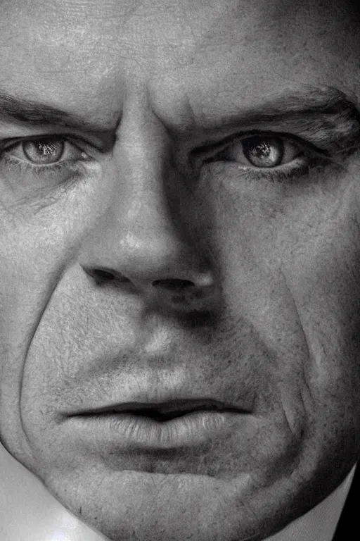 Image similar to lachlan murdoch with the eyes of sauron, realistic photograph by annie leibowitz, cinematic lighting