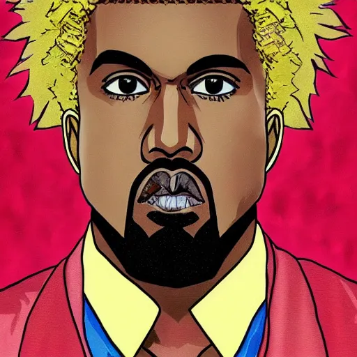 Image similar to portrait of kanye west as a jojo, hd, jojo style, anime art