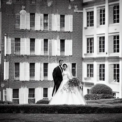 Prompt: wedding photo by piet mondrian