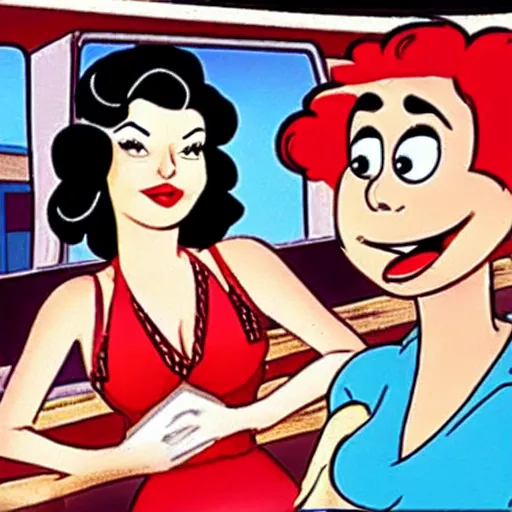 Image similar to sherilynn fenn 5 0 s diner cartoon