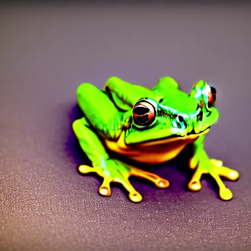 Image similar to beatiful photograph of cute clay frog, simple background, natural lighting, 4 k, award - winning