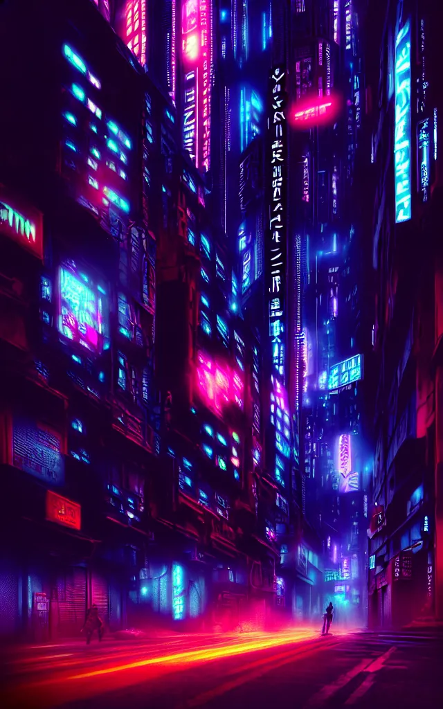 Image similar to a magnificent dark neon futuristic cyberpunk city bustling street at night cyberart photography by liam wong in the film akira rendered in octane, 3 d render, trending on cgsociety, blender 3 d