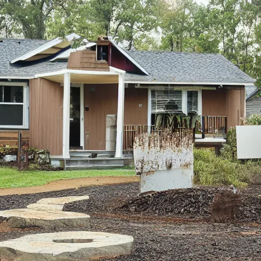 Image similar to real estate agent showing off houses made entirely of dirt