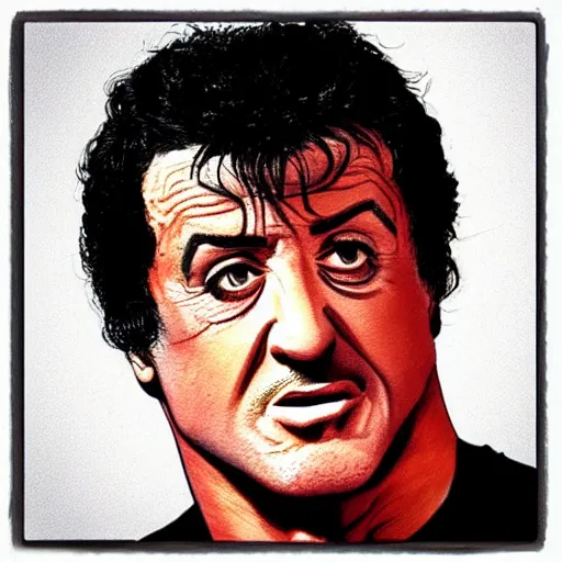 Image similar to “ sylvester stallone retro minimalist portrait by jean giraud, moebius starwatcher comic, sharp, smooth face, 8 k ”