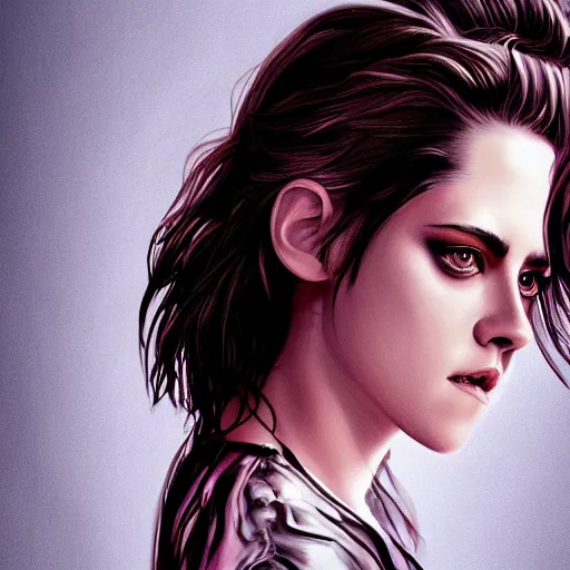 Image similar to portrait of Kristen Stewart, digital art by Mark Simonetti and Moebius 4k, 8k, HD