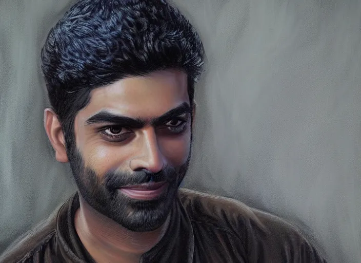 Image similar to a highly detailed beautiful portrait of ravi from ( izombie ) rahul kohli, james gurney, james jean